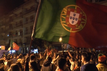 Portugal  campeão, Póvoa de Varzim em total celebração